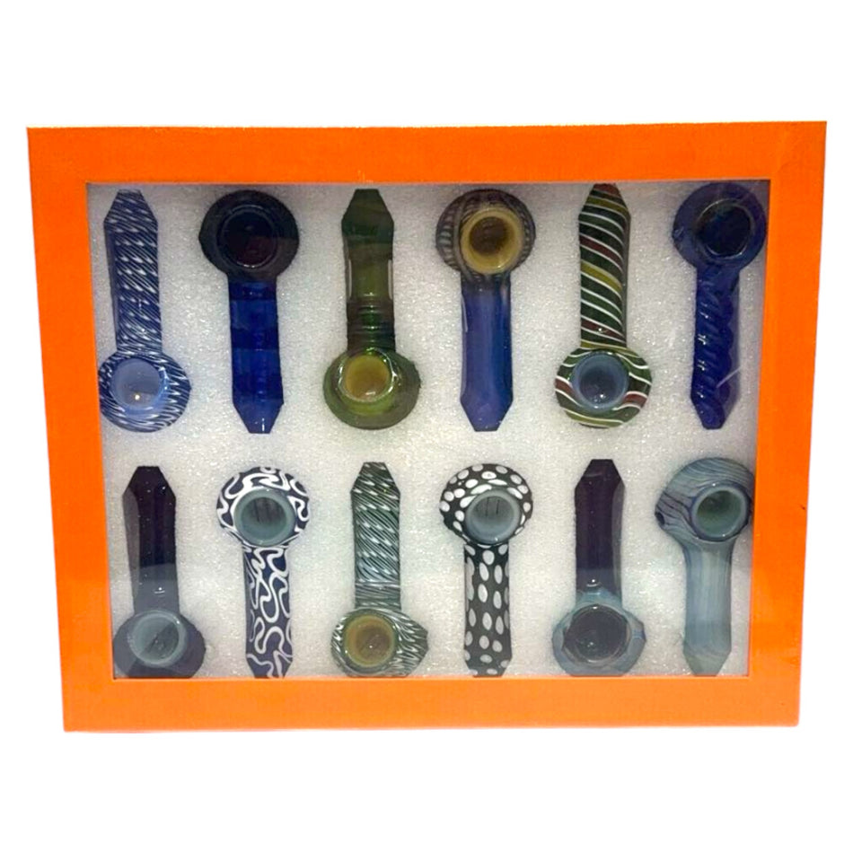 3.5" Apex Glass Screen Hand Pipes (HPD-303) - Display of 12 (MSRP $19.99 Each)