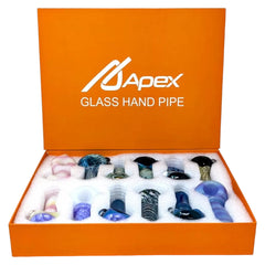 Apex 3 Inch Premium Glass Hand Pipe 12ct Display