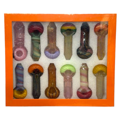 Apex 4 Inch Premium Glass Hand Pipe 2 12ct Display