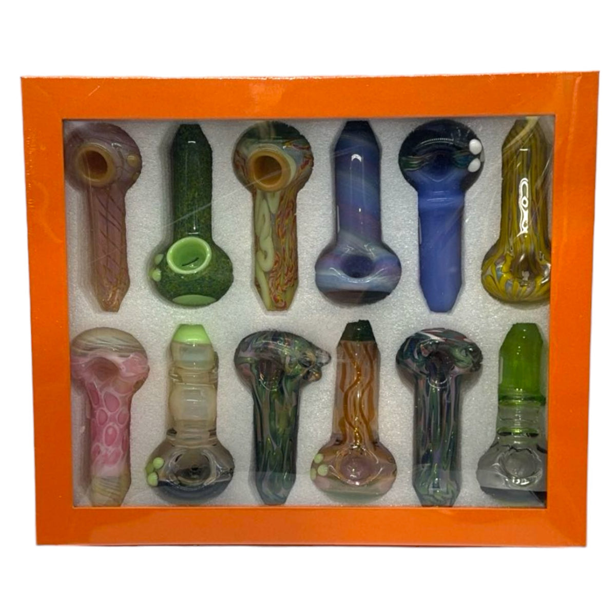 Apex 4 Inch Premium Glass Hand Pipe 3 12ct Display