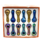 Apex 4 Inch Assorted Color Glass Hand Pipe 12ct Display