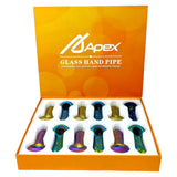 Apex 4 Inch Assorted Color Glass Hand Pipe 12ct Display