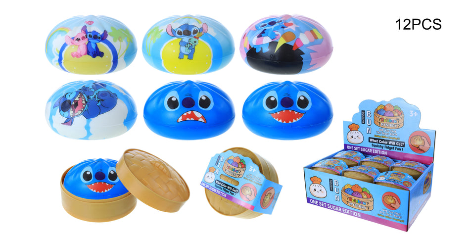 Rainbow Mystery Lilo and Stitch Dumpling Squishy - Display of 12