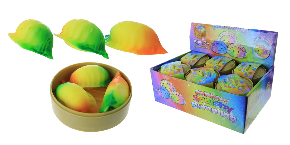 Rainbow Squishy Dumpling Mango 3 Piece - Display of 12