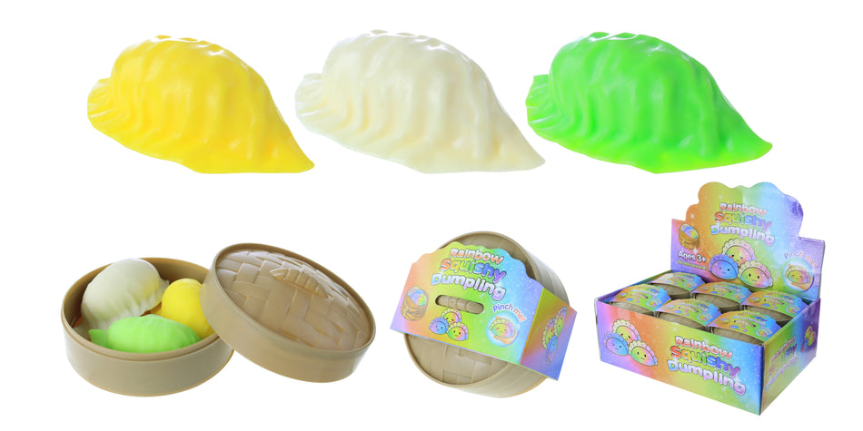 Rainbow Squishy Dumpling 3 piece Set - Display of 12