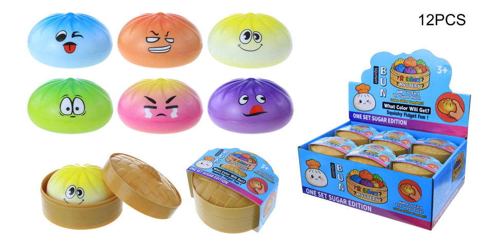 Rainbow Mystery Emotion Dumpling Squishy - Display of 12