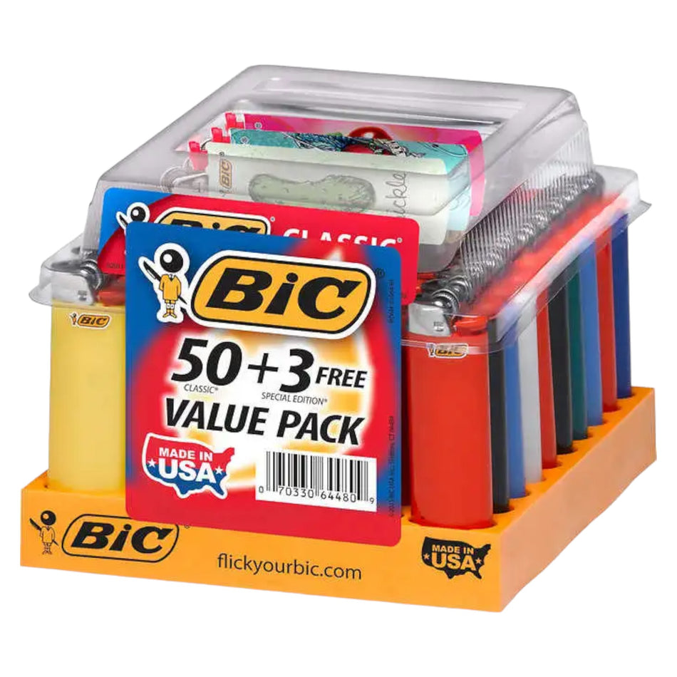 Bic Regular Lighter Display 50 + 3