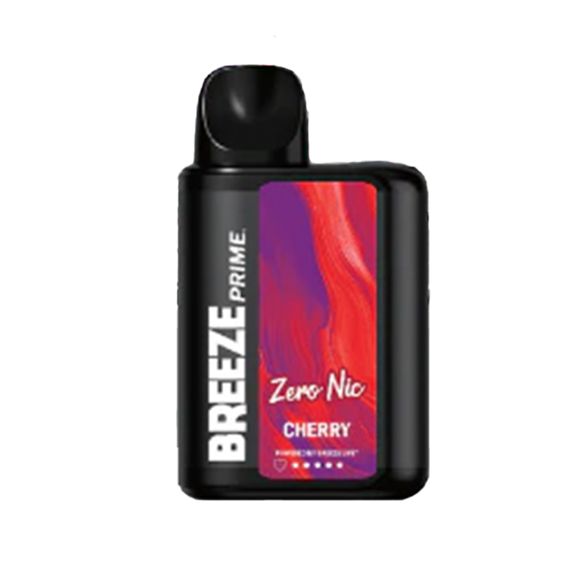 Breeze Prime Zero Nicotine - 0% Disposable Vape Wholesale - Cherry Flavor