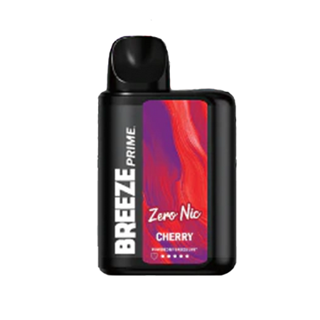 Breeze Prime Zero Nicotine - 0% Disposable Vape Wholesale - Cherry Flavor