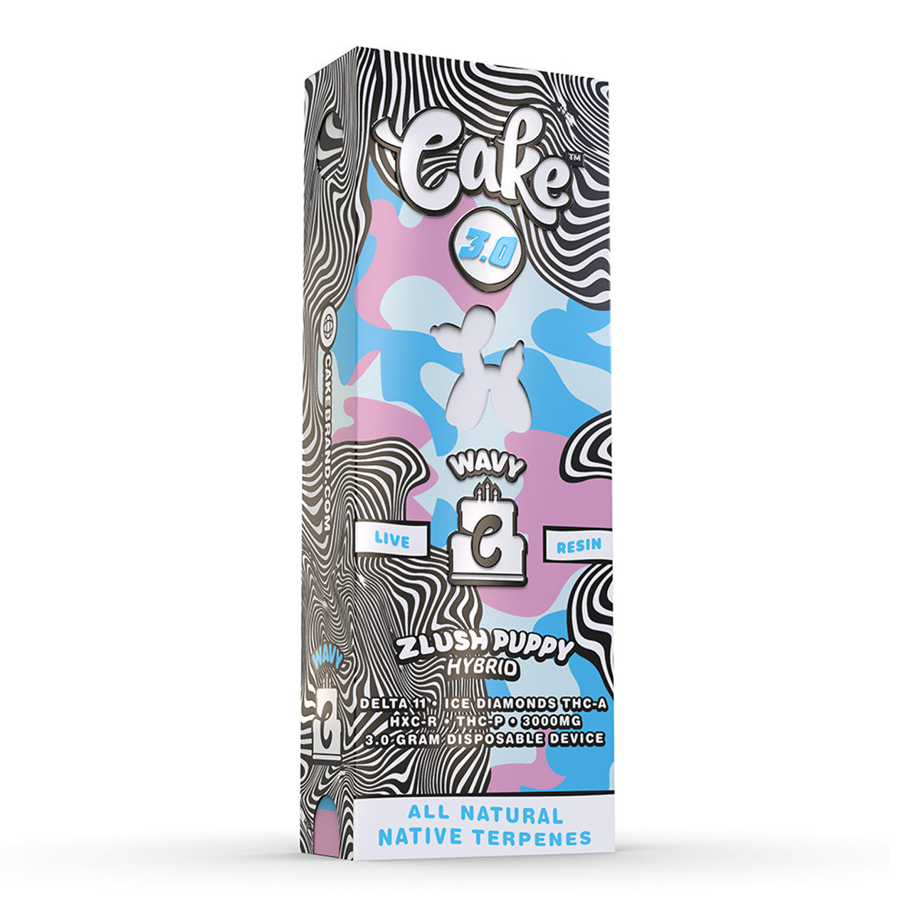 Cake Wavy 3g Delta 11 + Ice Diamonds THC-A Disposable - Display of 5 (MSRP $29.99 Each)