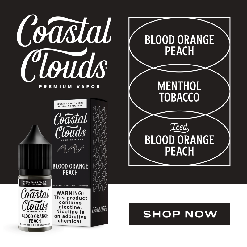 Coastal Clouds Premium Nicotine Salt E-Liquid 30mL (MSRP $19.99 Each)