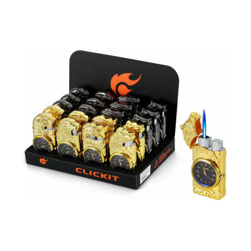 Clickit Eagle Lid & LED Clock Single Torch - Display of 20 (MSRP $19.99 Each)