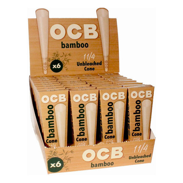 OCB Bamboo Cones 1 1/4 Size 6 Pack - Display of 32