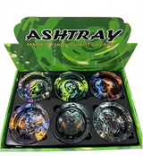 Glass Ashtray Skull Design - Display of 6