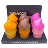 Ice Cream Cone Design Grinder 4 Parts 63mm - Display of 6