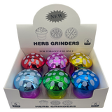 Mushroom Design Grinder 4 Parts 63mm - Display of 6