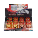 Metalic Leaf Design Grinder 40mm - Display of 12