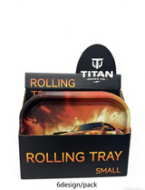 Titan Smoke Rolling Tray Assorted Design - Display of 12