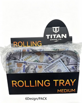 Titan Smoke Rolling Tray Assorted Design - Display of 12