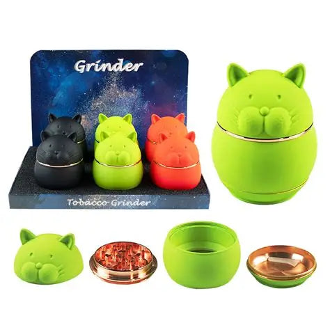 Crushers Grinder Cat Shape 4 Parts - Display of 6 (GR758)