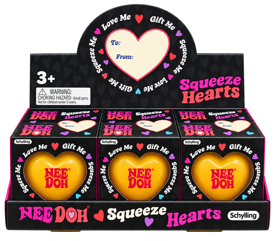 NeeDoh Squeeze Hearts Gift Squishy - Display of 12