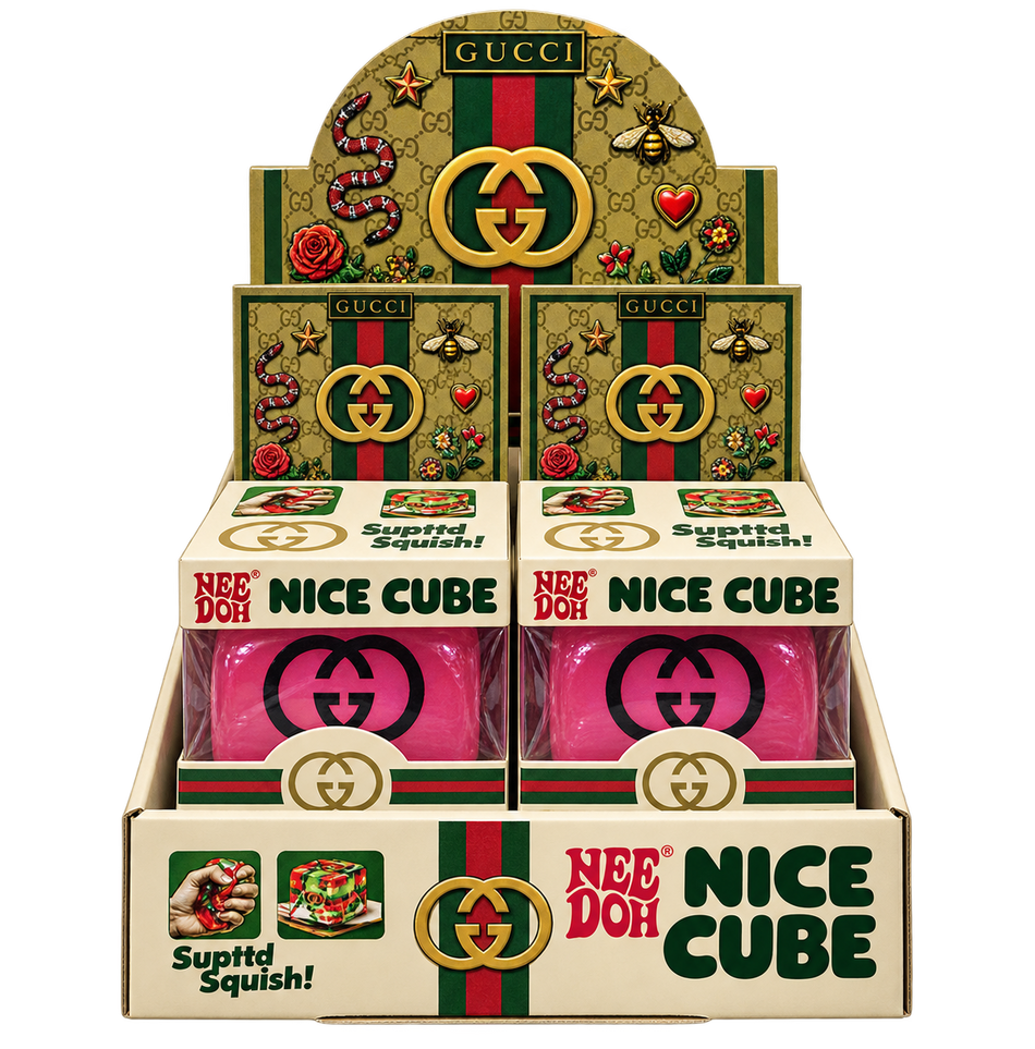 NeeDoh Nice Cube Gucci Squishy - Display of 12