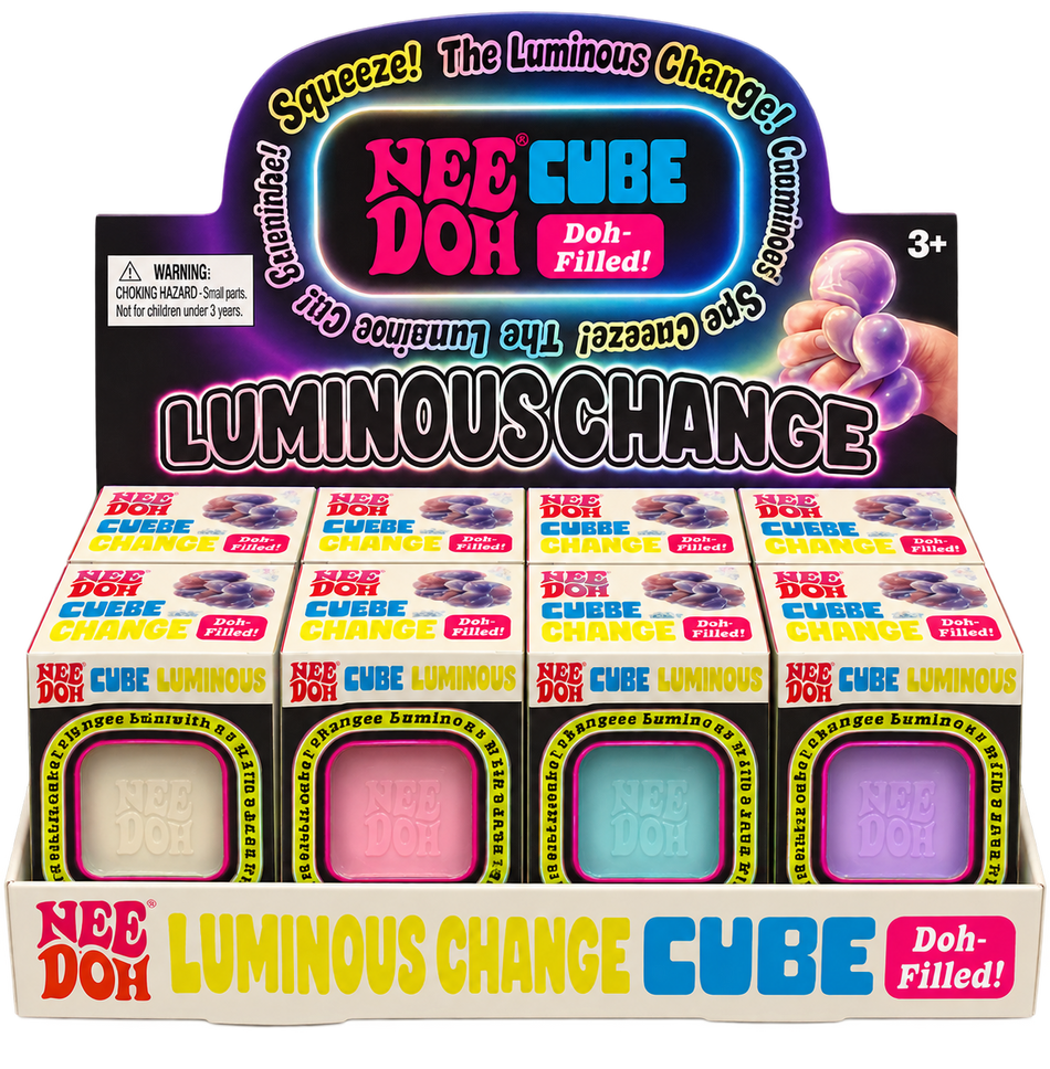 NeeDoh Nice Cube Luminous Change Squishy - Display of 12
