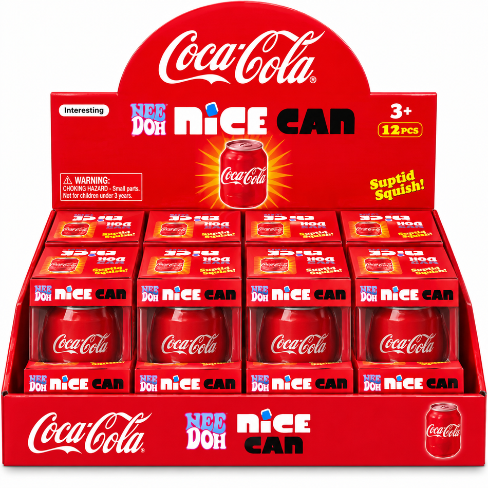 NeeDoh Nice Can Coca Cola Squishy - Display of 12
