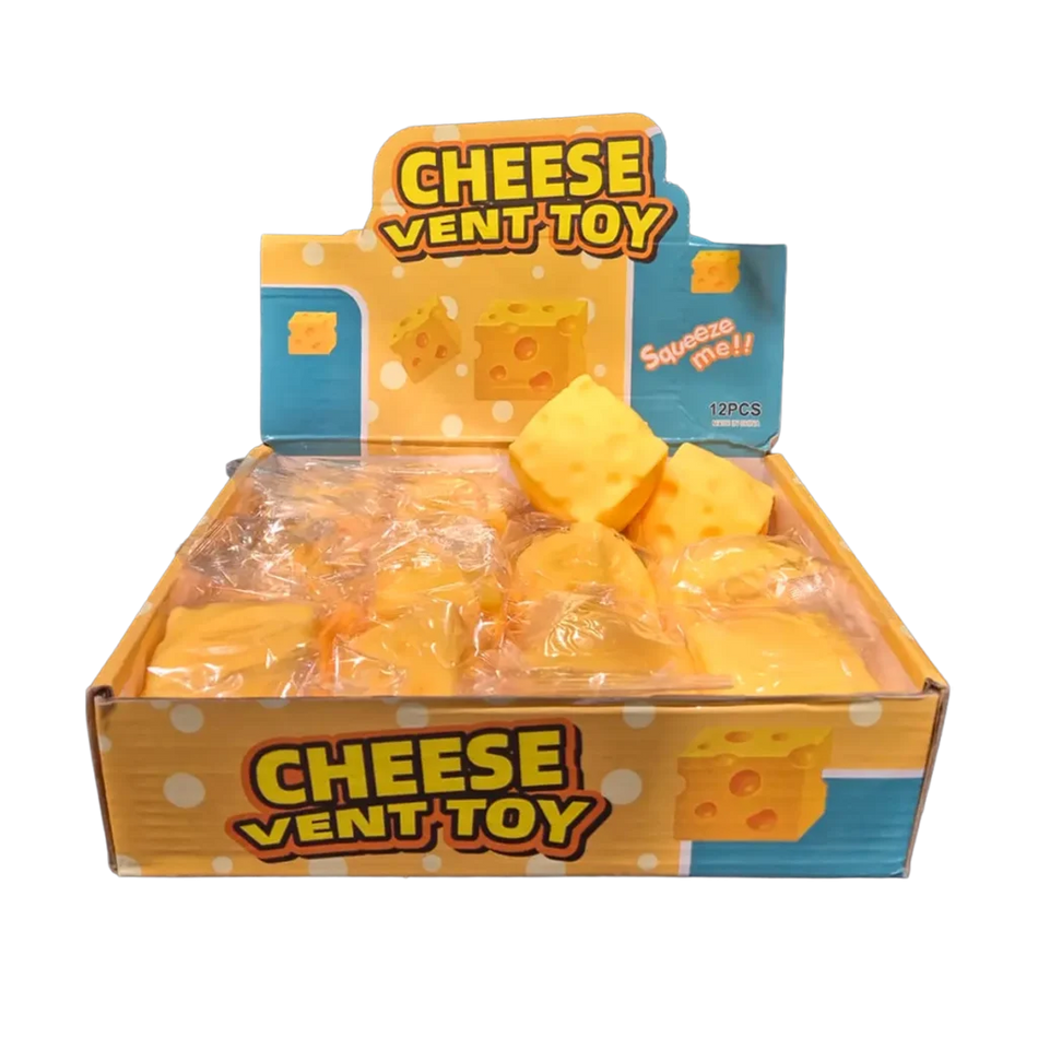 Cheese Vent Squeeze Toy - Display of 12