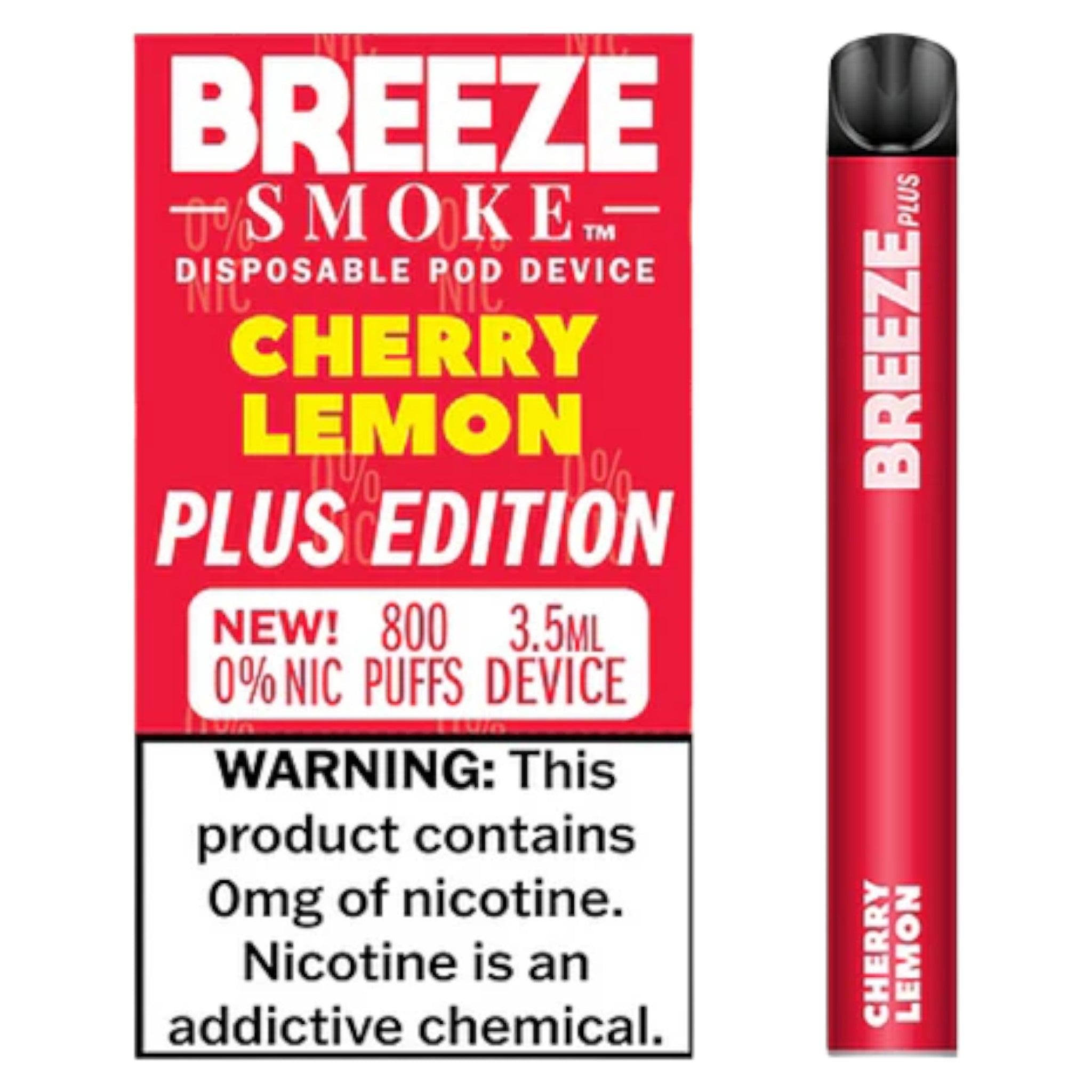 Breeze Plus Edition 0% Nicotine - Display of 10 (MSRP $9.99 Each)