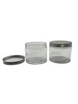 Clear Plastic Jar With Silver Screw Top Lid