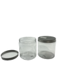 Clear Plastic Jar With Silver Screw Top Lid