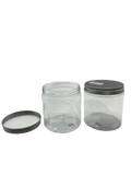 Clear Plastic Jar With Silver Screw Top Lid