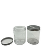 Clear Plastic Jar With Silver Screw Top Lid