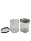 Clear Plastic Jar With Silver Screw Top Lid