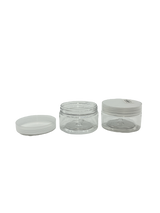 Clear Plastic Jar With White Screw Top Lid