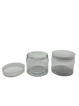 Clear Plastic Jar With White Screw Top Lid