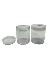 Clear Plastic Jar With White Screw Top Lid