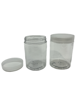 Clear Plastic Jar With White Screw Top Lid