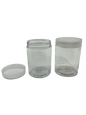 Clear Plastic Jar With White Screw Top Lid