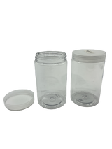 Clear Plastic Jar With White Screw Top Lid
