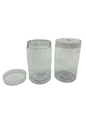 Clear Plastic Jar With White Screw Top Lid