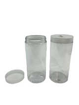 Clear Plastic Jar With White Screw Top Lid