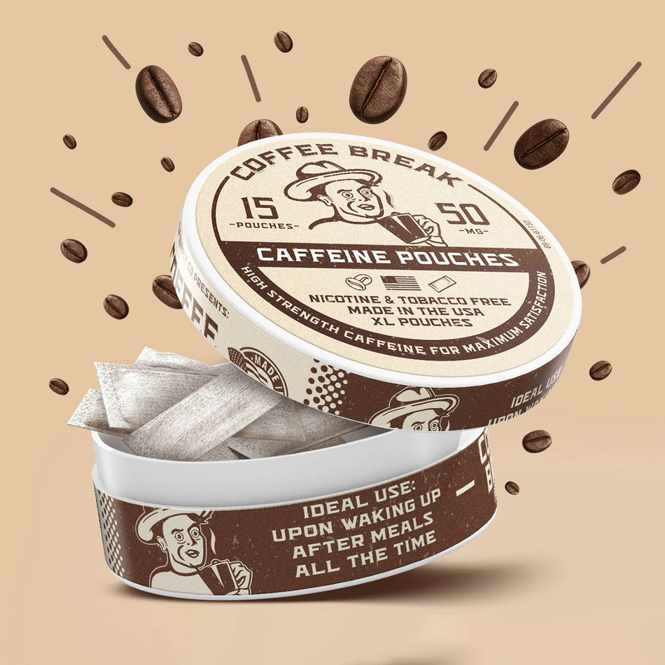 ALP Caffeine Pouches 50MG - 15 XL Pouches Per Can / Sleeve of 5 Cans (MSRP $5.99 Each)