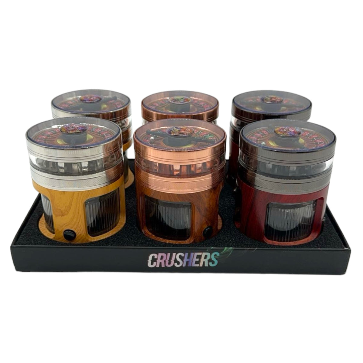 Crushers 65mm LED 4 Part Grinder Design GR908 6ct Display