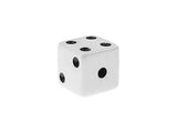 Large White Dice 16mm Board 48ct Display