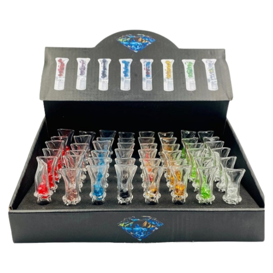 Diamond Tips Glass Cigarette Holder 48ct Display (MSRP $2.99ea)