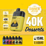 Dinner Lady 40K Puffs Disposable Vape - Display of 5