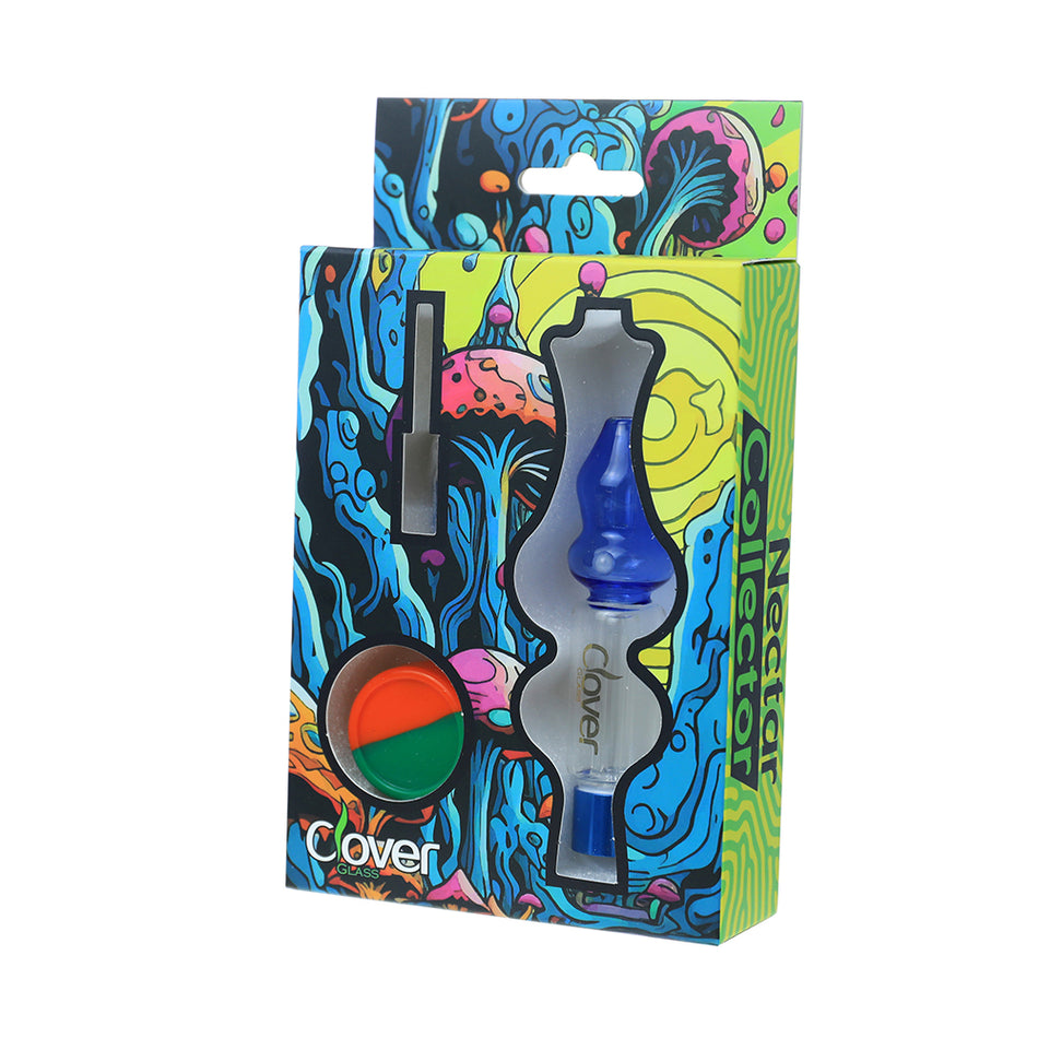 Clover Glass 4" Nectar Collector With Nail & Glass Bowl (NC-288)