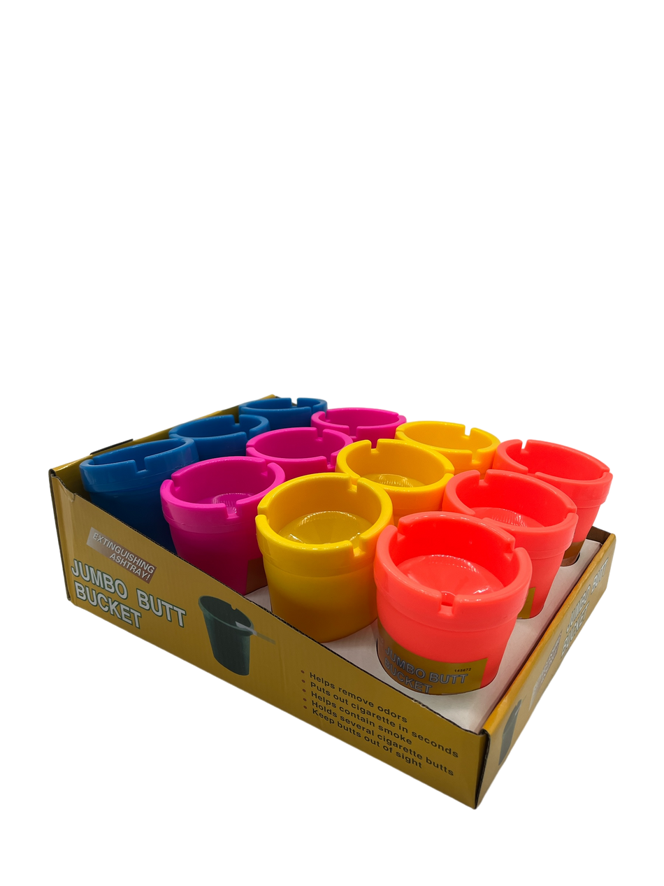 Extinguishing Ashtray Jumbo Butt Bucket 12 Piece Display (MSRP $4.99ea)